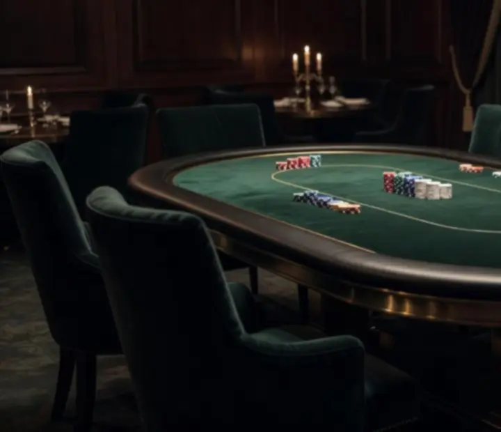 Cinematikus megvilágítású, prémium poker asztal és fine dining teríték Budapesten