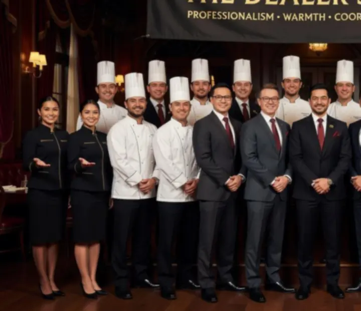 Magyar Fork csapatcsoport fotója elegáns éttermi környezetben